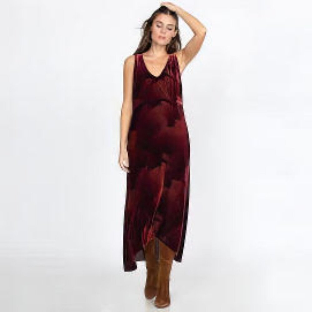 Johnny Was NEW Belle Velvet Sleeveless Tank Maxi Midi Dress Size XL $328